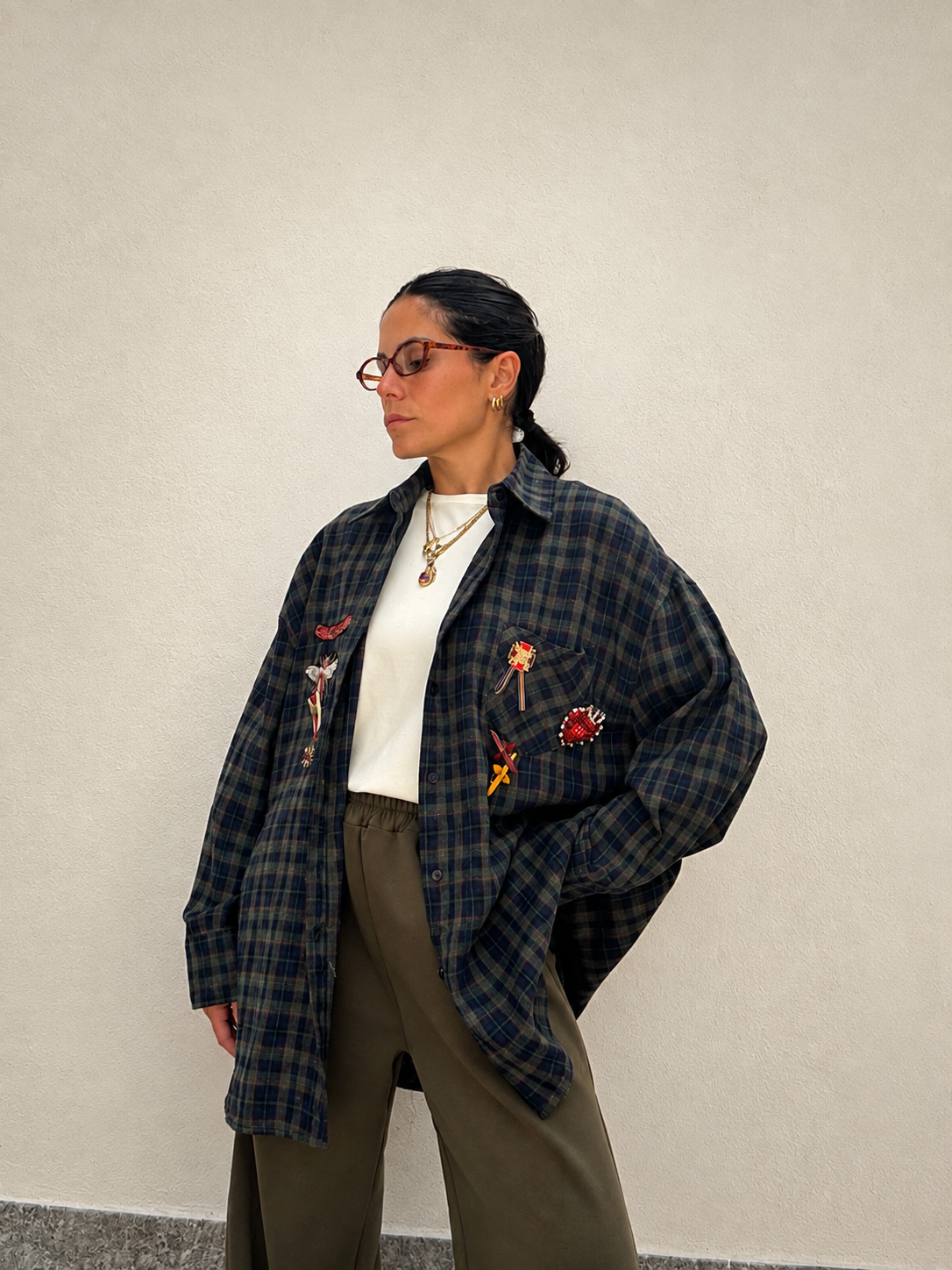 Camicia Tartan Charms Verdone