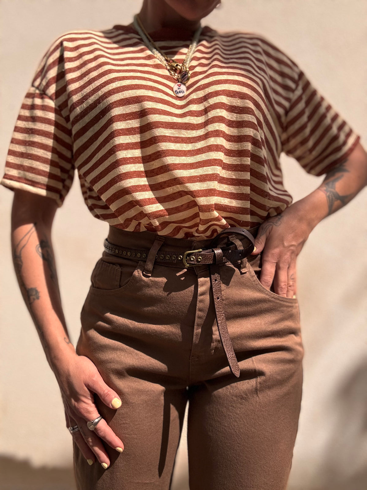 Pantalone Baggy Naty marrone