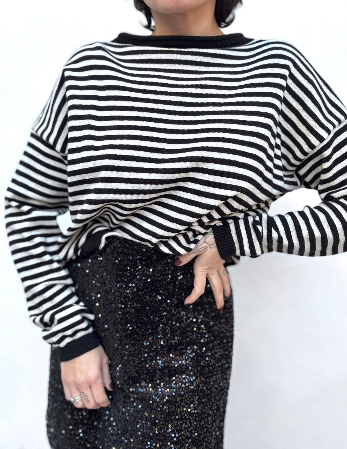 Minigonna paillettes nera