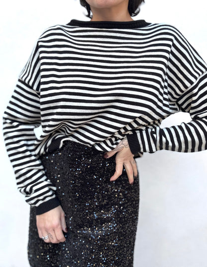 Minigonna paillettes nera