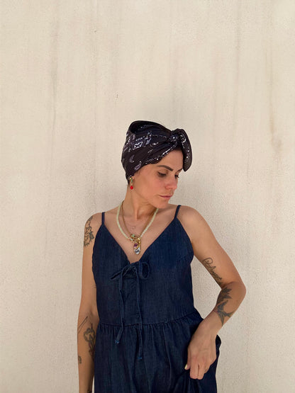 Foulard fantasia Paisley Nero