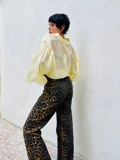 Jeans maculato a palazzo