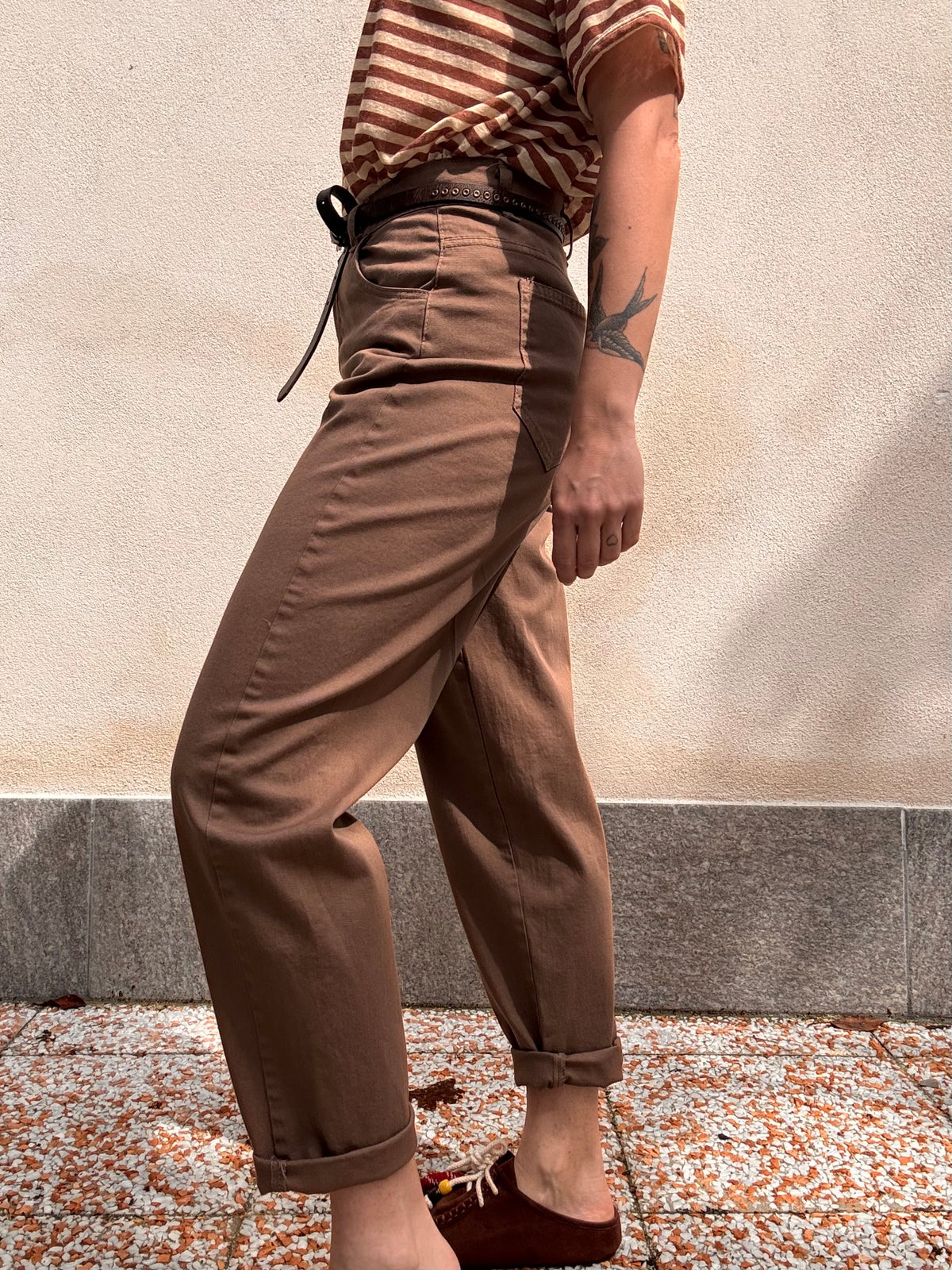 Pantalone Baggy Naty marrone
