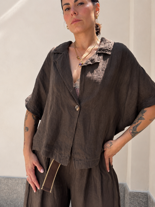 Blazer Lino Marrone