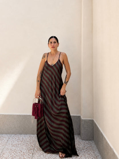 Abito a righe Bordeaux & Verdone