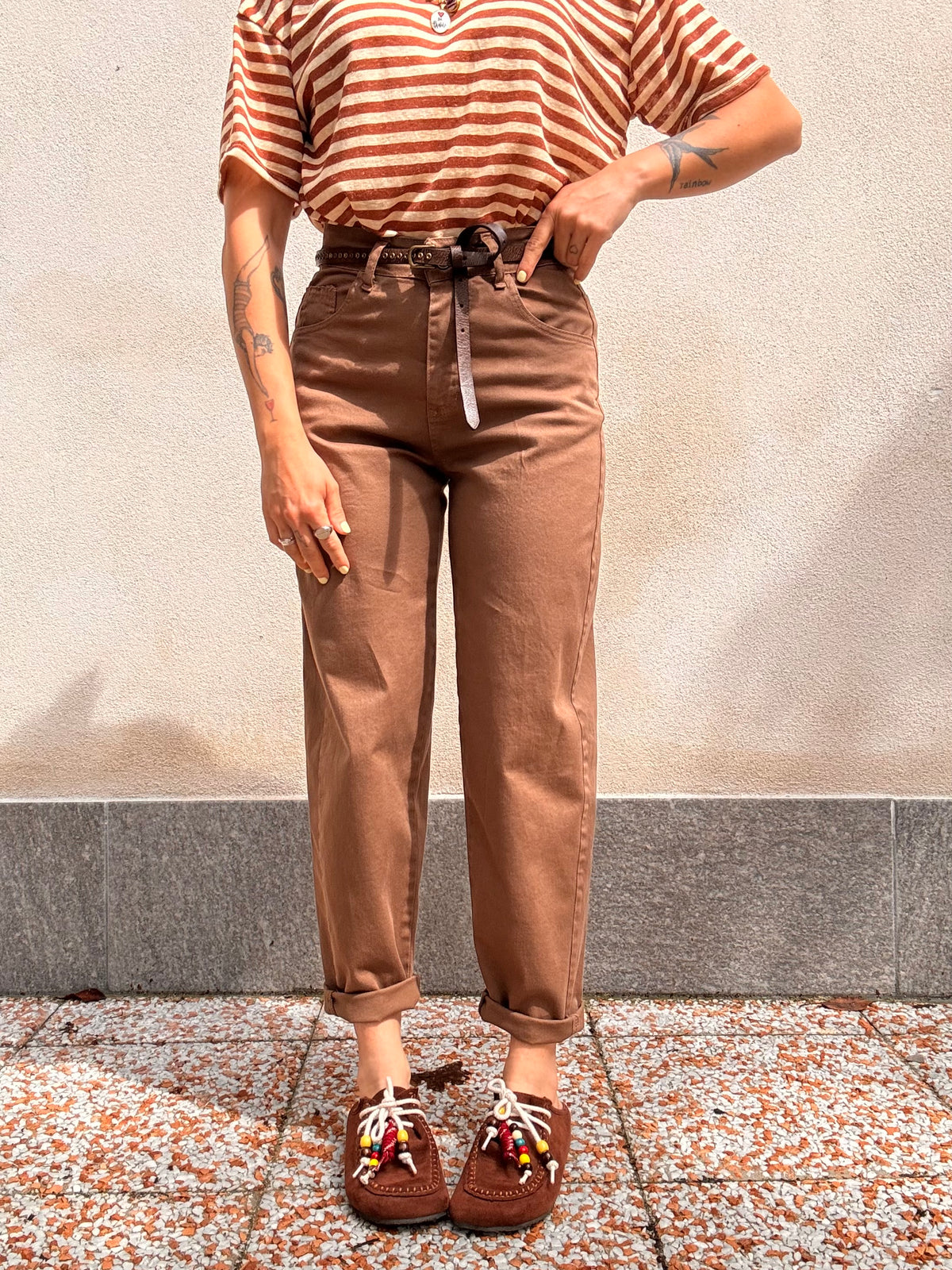 Pantalone Baggy Naty marrone