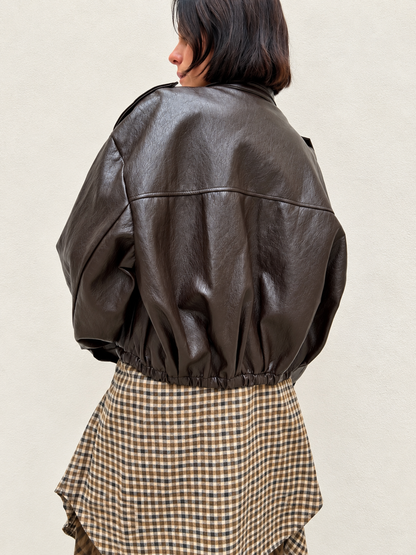 Bomber Ecopelle Marrone