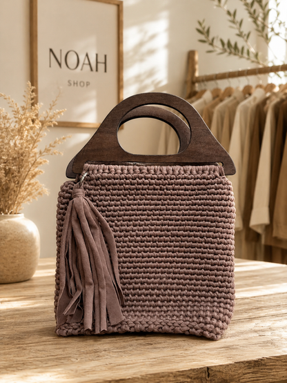 Borsa Zante manico in legno