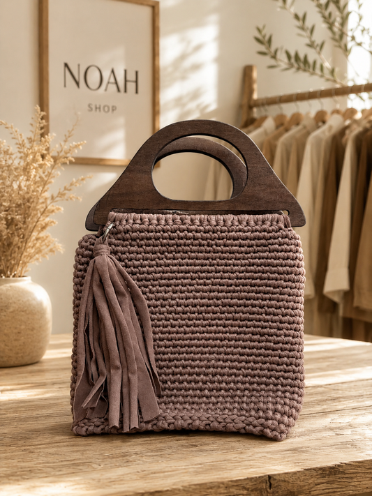 Borsa Zante manico in legno