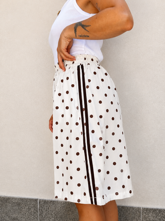 Pantalone sport Pois crema