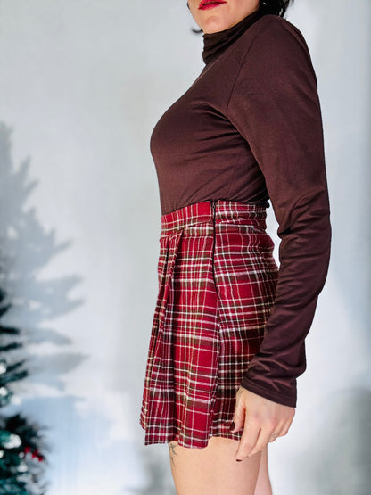 Panta gonna  scozzese bordeaux